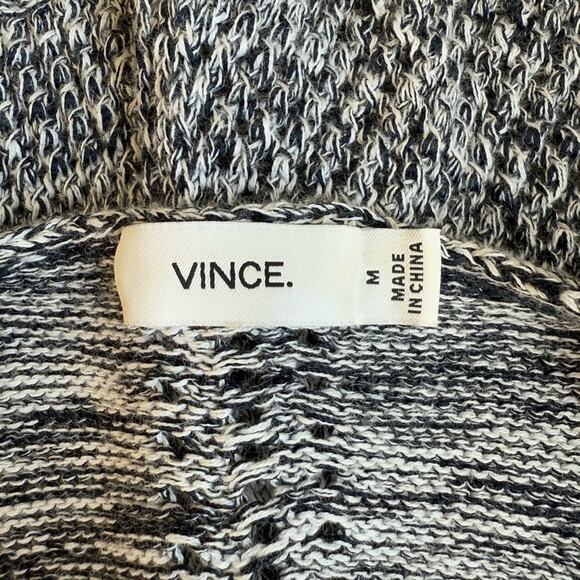 VINCE SHORT SLEEVE KNIT SWEATER V NECK TUNIC GRAY MEDIUM - Picture 8 of 9
